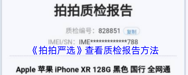《拍拍严选》查看质检报告方法